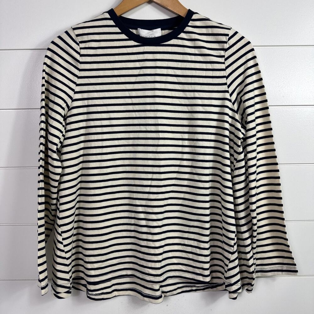 Tuckernuck Pomander Place Crewneck Knit Shirt Long Sleeve Navy Stripe sz M